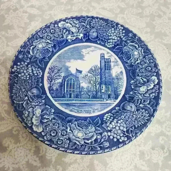 Staffordshire Plate Antique Washington Memorial Chapel Valley Forge - Picture 2 of 5